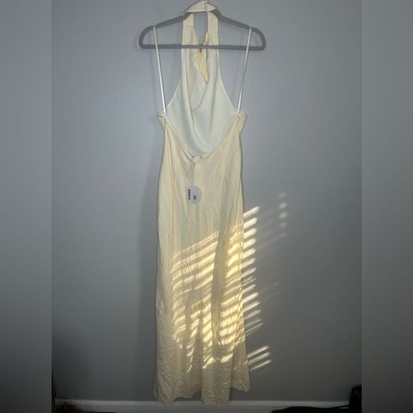 STAUD Giuseppe Draped Crepe Halter Neck Maxi Dress NWT - Picture 5 of 5